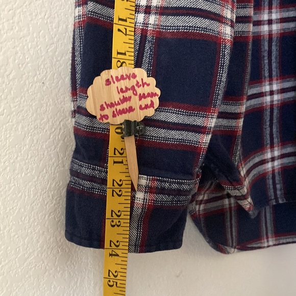 JACHS buttoned down shirt with blue white & red checks. Size Medium 100% cotton - Picture 3 of 11